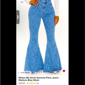 Smiley face bell bottoms